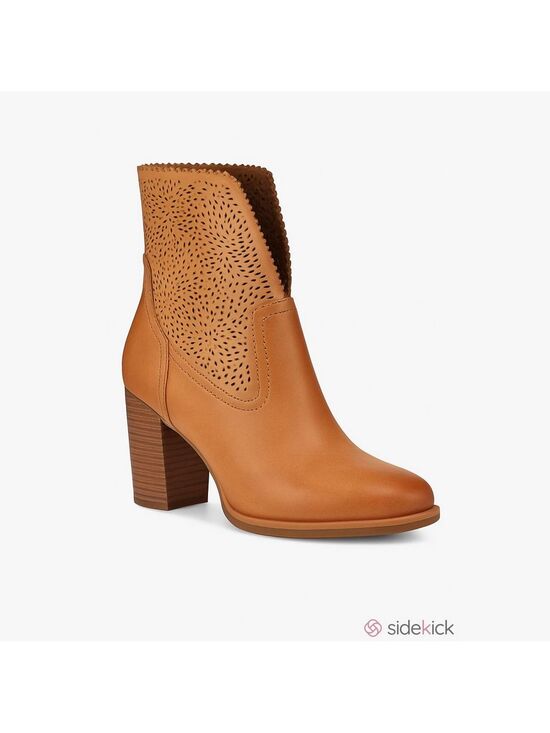 UGG Shoes - UGG Women’s Thames Seaweed Perf Sun Tan Leather Bootie Size 6